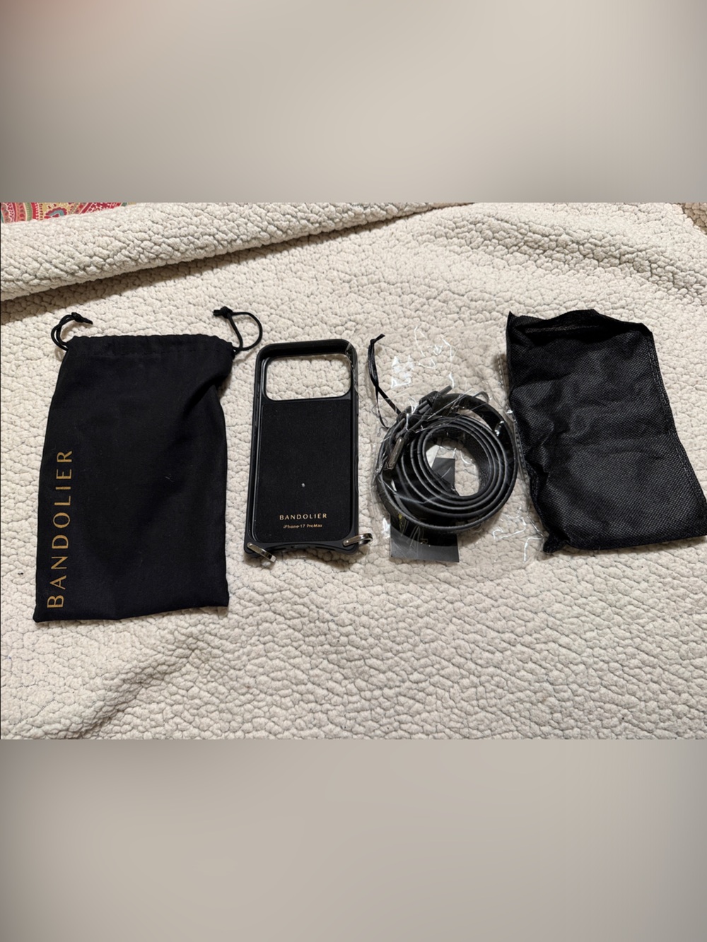 Bandolier iPhone 17 Pro Max Haley Side Slot Black Phone Case w/ Crossbody Strap